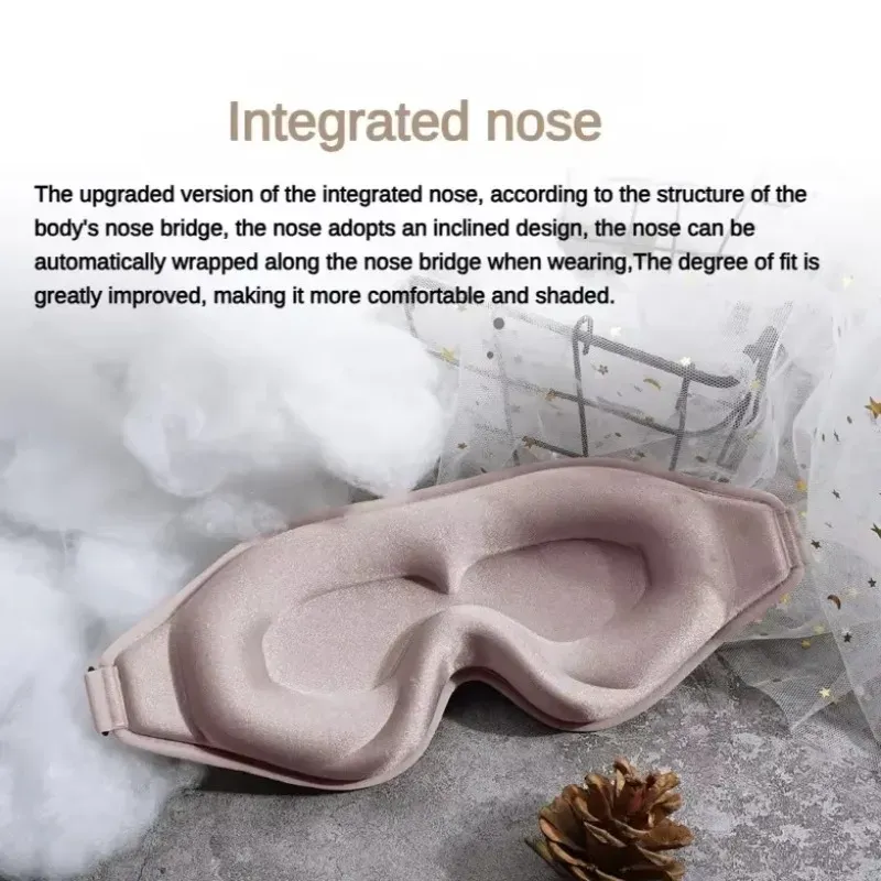Masque de sommeil 3D en mousse à mémoire de forme, léger, bandeau pour les yeux, aide au sommeil 2