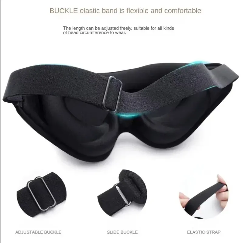 Masque de sommeil 3D en mousse à mémoire de forme, léger, bandeau pour les yeux, aide au sommeil 4