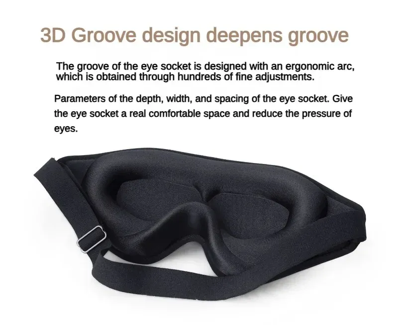 Masque de sommeil 3D, design ergonomique