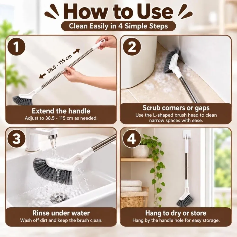 Brosse de nettoyage à tête étroite en détail