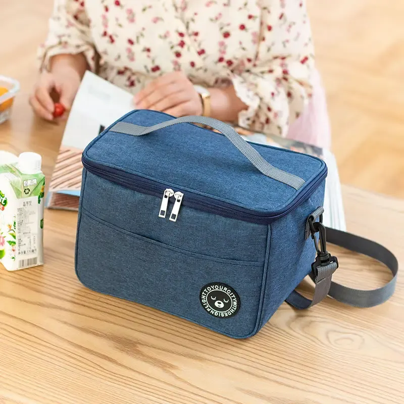Sac à lunch isotherme carré en aluminium épais, boîte à bento portable, sac thermique pour garder les aliments au chaud ou au froid pour pique-nique 3