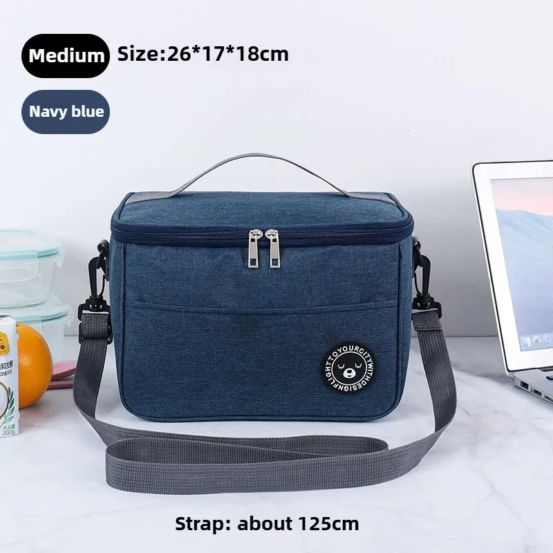 Sac à lunch isotherme carré en aluminium épais, boîte à bento portable, sac thermique pour garder les aliments au chaud ou au froid pour pique-nique 10