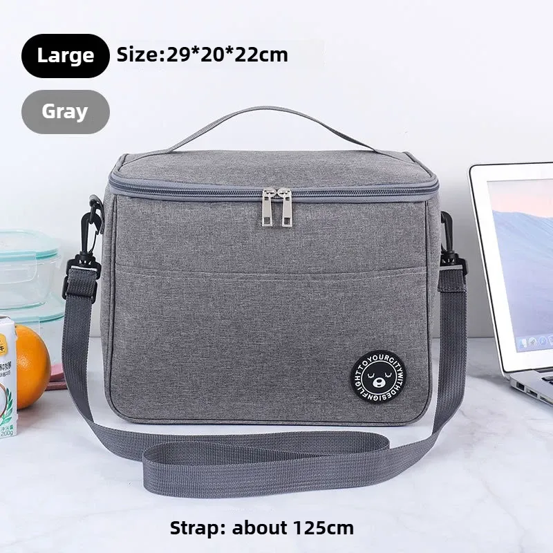 Sac à lunch isotherme carré en aluminium épais, boîte à bento portable, sac thermique pour garder les aliments au chaud ou au froid pour pique-nique 12