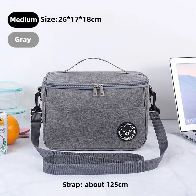 Sac à lunch isotherme carré en aluminium épais, boîte à bento portable, sac thermique pour garder les aliments au chaud ou au froid pour pique-nique 13