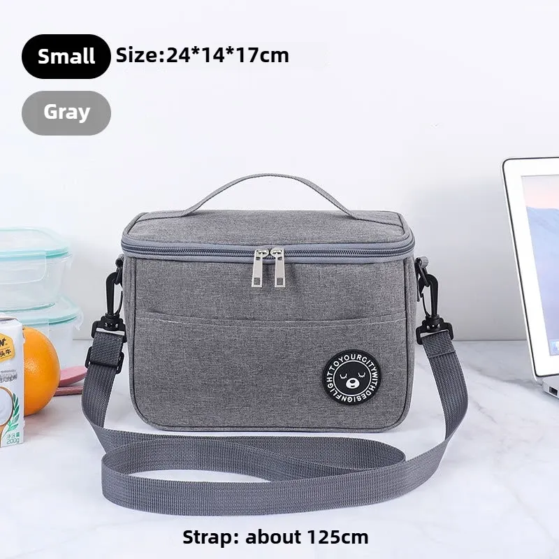 Sac à lunch isotherme carré en aluminium épais, boîte à bento portable, sac thermique pour garder les aliments au chaud ou au froid pour pique-nique 14