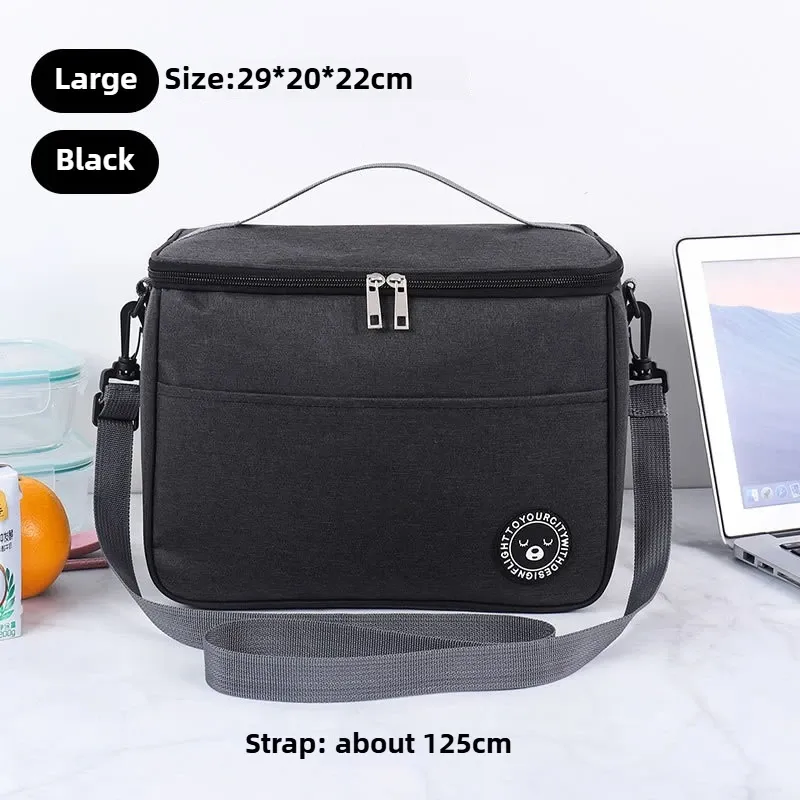Sac à lunch isotherme carré en aluminium épais, boîte à bento portable, sac thermique pour garder les aliments au chaud ou au froid pour pique-nique 15