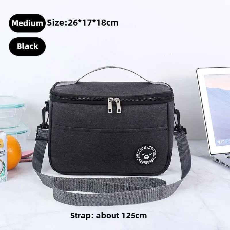 Sac à lunch isotherme carré en aluminium épais, boîte à bento portable, sac thermique pour garder les aliments au chaud ou au froid pour pique-nique 16
