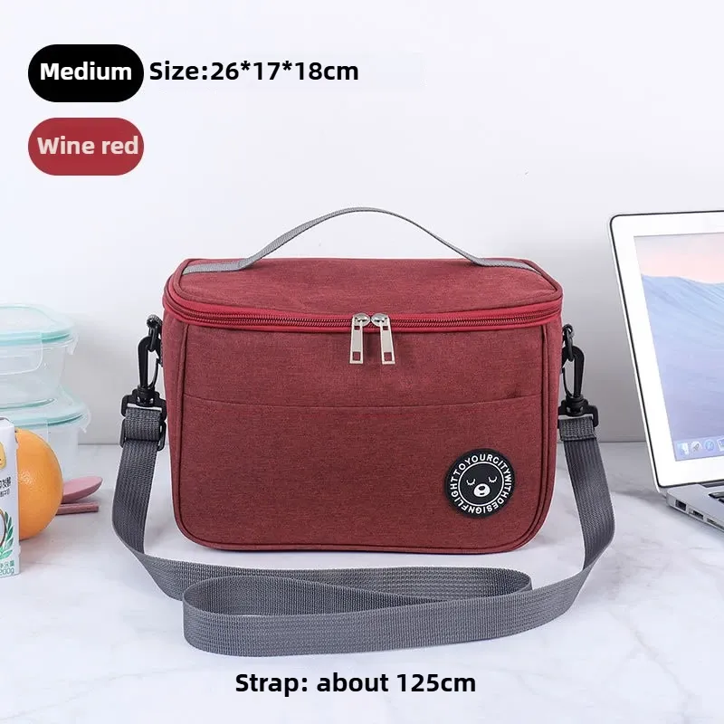 Sac à lunch isotherme carré en aluminium épais, boîte à bento portable, sac thermique pour garder les aliments au chaud ou au froid pour pique-nique 7
