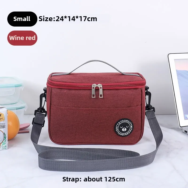 Sac à lunch isotherme carré en aluminium épais, boîte à bento portable, sac thermique pour garder les aliments au chaud ou au froid pour pique-nique 8