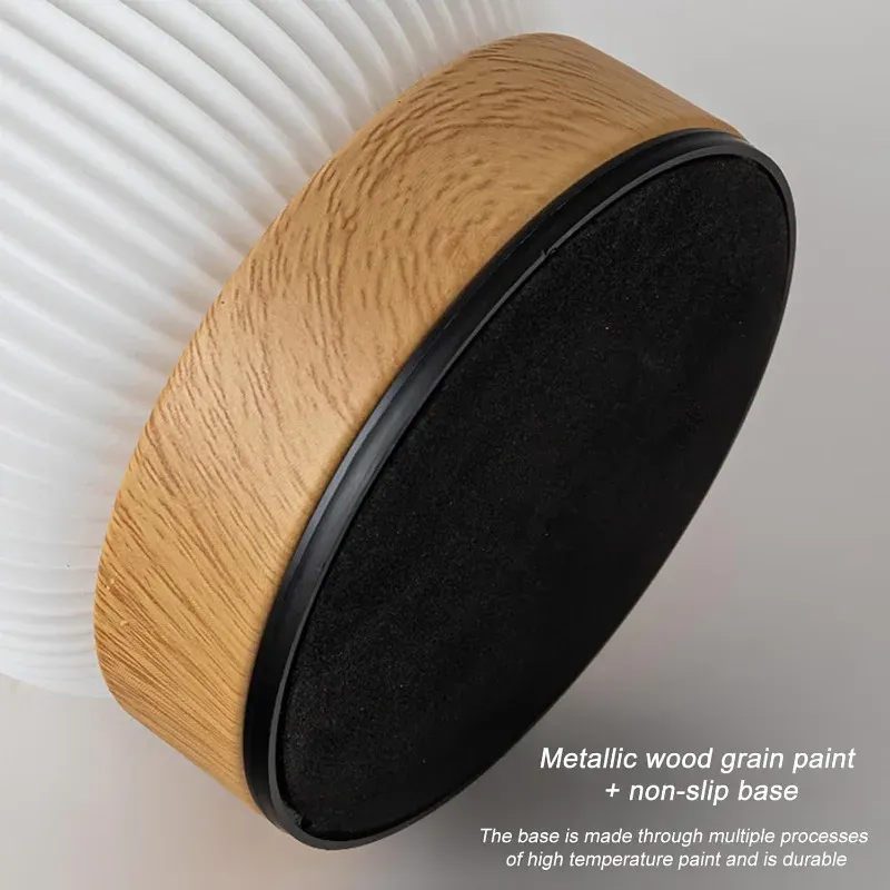 Lampe de bureau tactile sans fil rechargeable, lampe de chevet LED à batterie avec base en bois de grain 5
