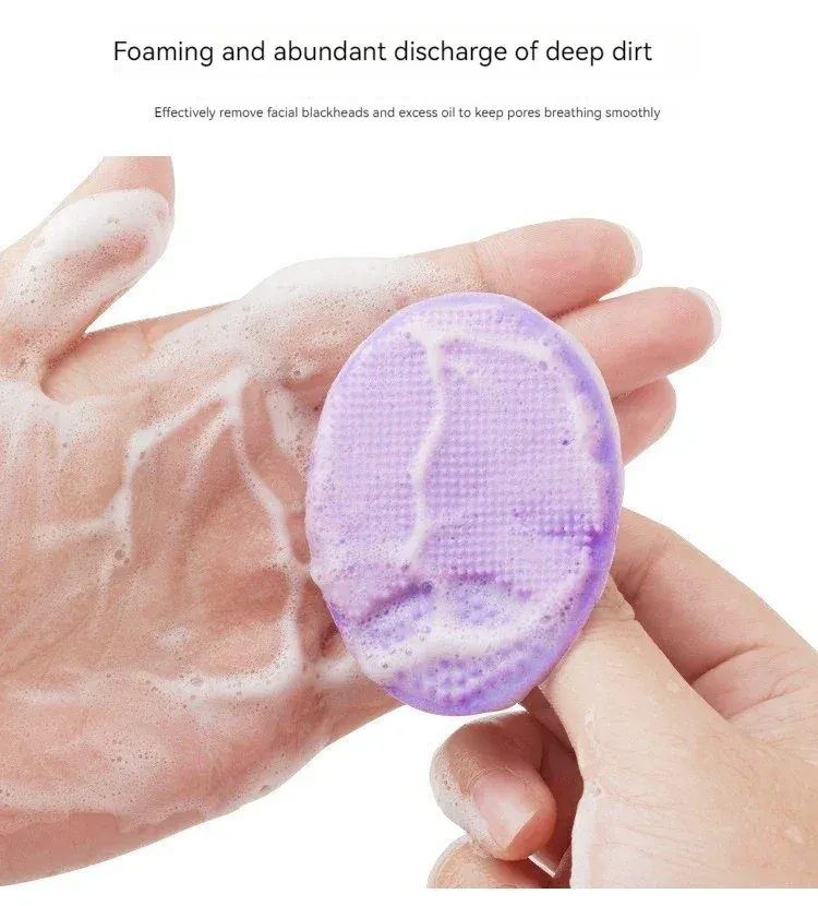 Brosse de nettoyage du visage en silicone, nettoyage des pores, brosse de bain et de shampoing pour bébé, à poils doux, peigne rond, usage domestique 5