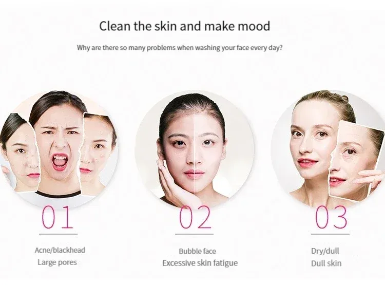 Brosse de nettoyage du visage en silicone en utilisation