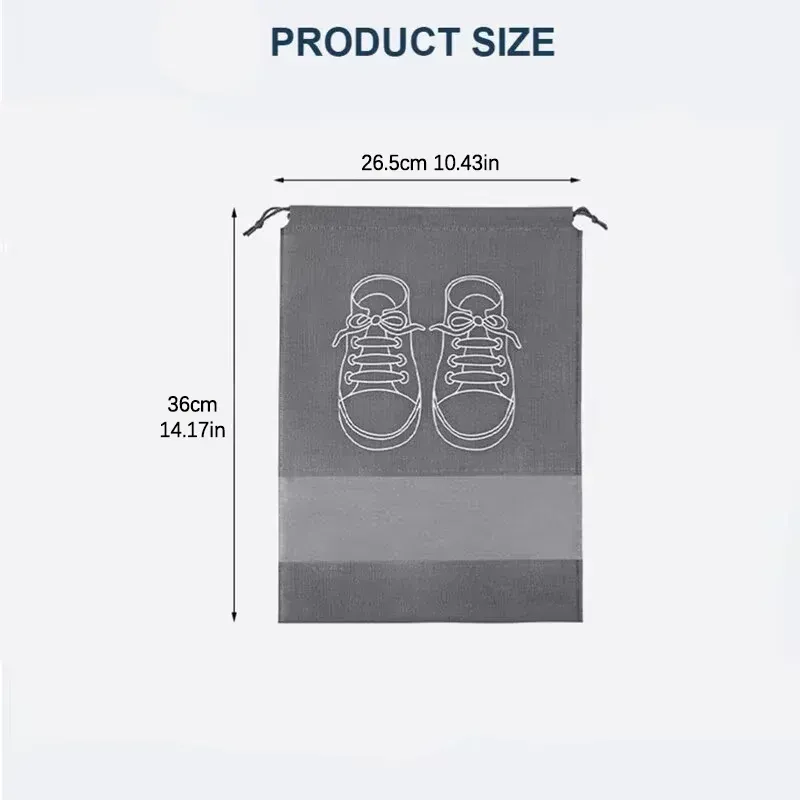 Sac de rangement pour chaussures en non-tissé, lot de 5 ou 10 pièces, organisateur de placard portable pour voyage, pochette étanche pour vêtements 2