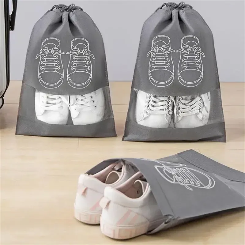 Sac de rangement pour chaussures en non-tissé, lot de 5 ou 10 pièces, organisateur de placard portable pour voyage, pochette étanche pour vêtements 3