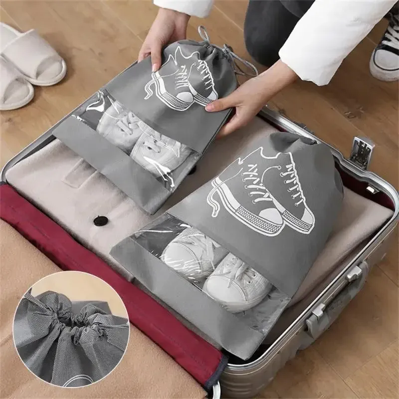 Sac de rangement pour chaussures en non-tissé, lot de 5 ou 10 pièces, organisateur de placard portable pour voyage, pochette étanche pour vêtements 5