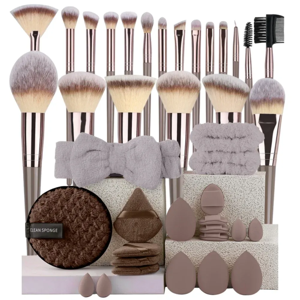 Ensemble de pinceaux de maquillage premium, doux et moelleux, pour fond de teint, fard à paupières et blush, 3 à 20 pièces 26