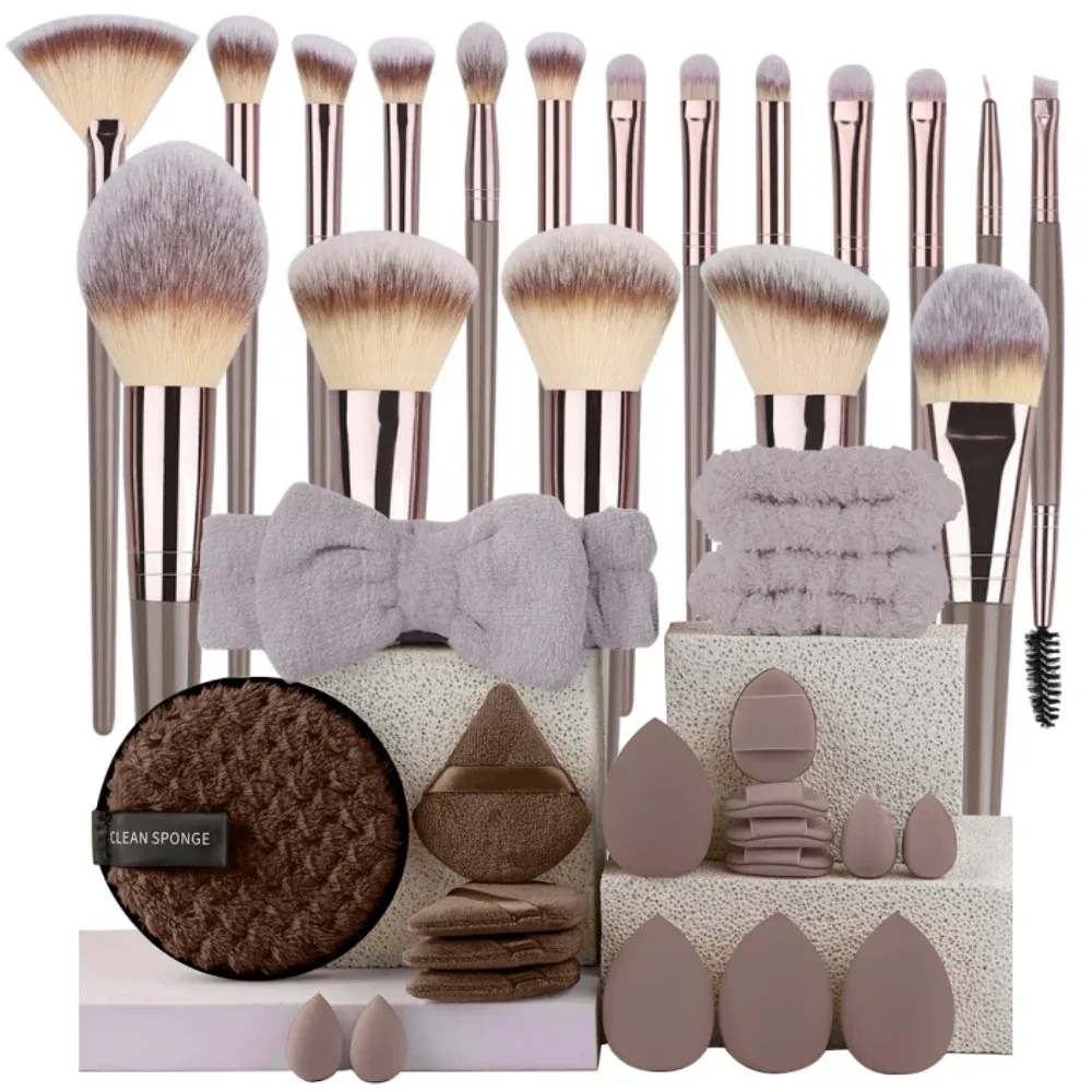 Ensemble de pinceaux de maquillage premium, doux et moelleux, pour fond de teint, fard à paupières et blush, 3 à 20 pièces 25