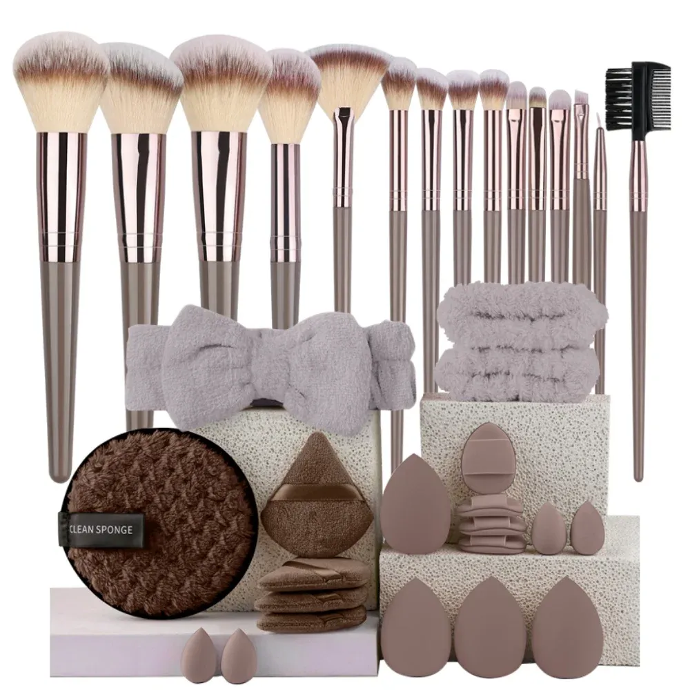 Ensemble de pinceaux de maquillage premium, doux et moelleux, pour fond de teint, fard à paupières et blush, 3 à 20 pièces 24