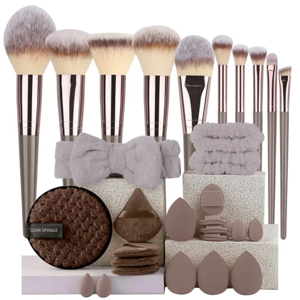 Ensemble de pinceaux de maquillage premium, doux et moelleux, pour fond de teint, fard à paupières et blush, 3 à 20 pièces 23