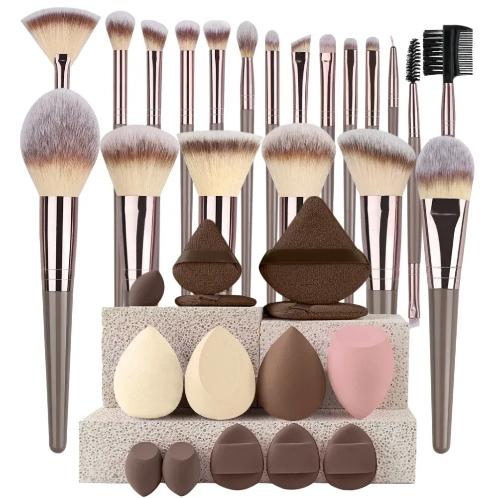 Ensemble de pinceaux de maquillage premium, doux et moelleux, pour fond de teint, fard à paupières et blush, 3 à 20 pièces 22