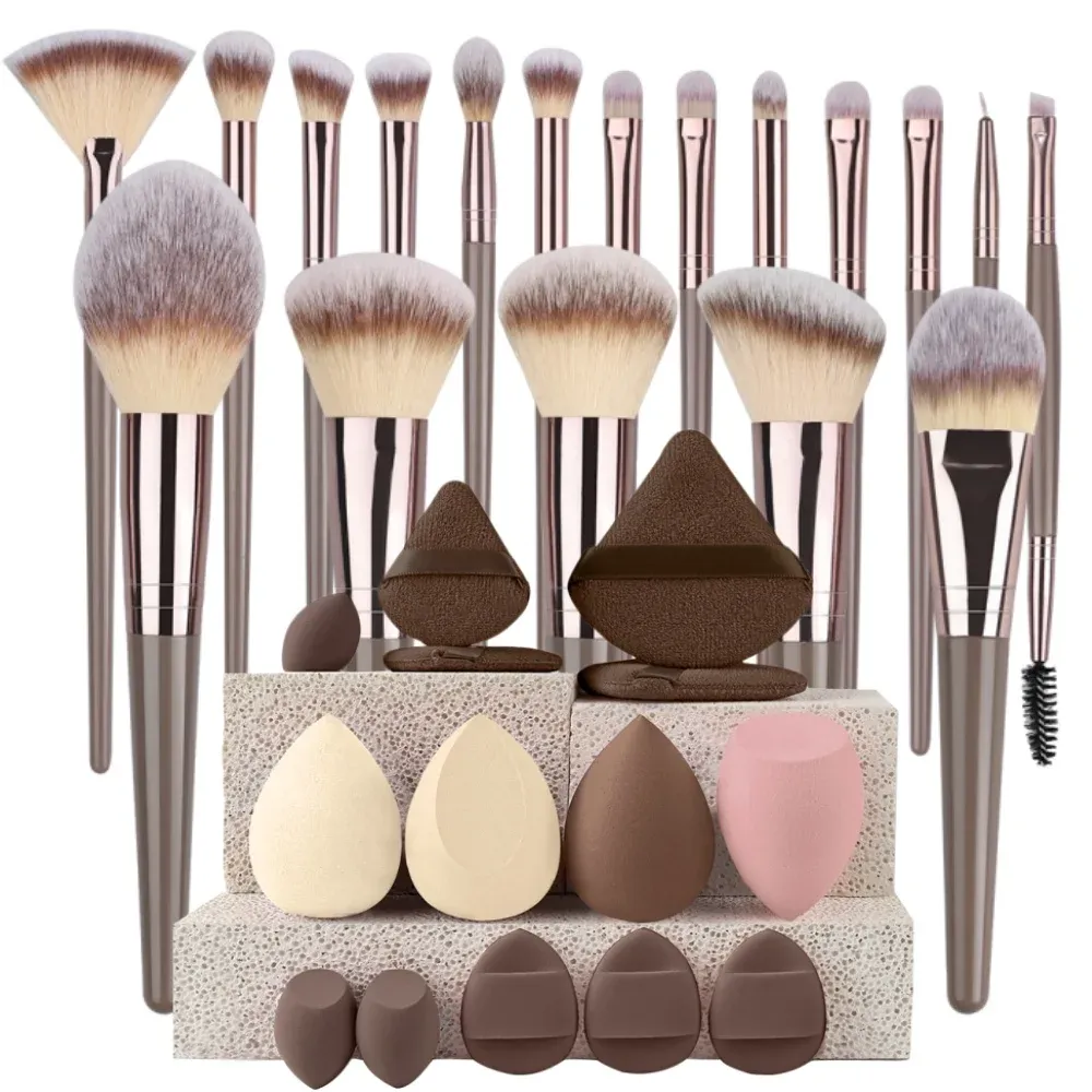 Ensemble de pinceaux de maquillage premium, doux et moelleux, pour fond de teint, fard à paupières et blush, 3 à 20 pièces 21