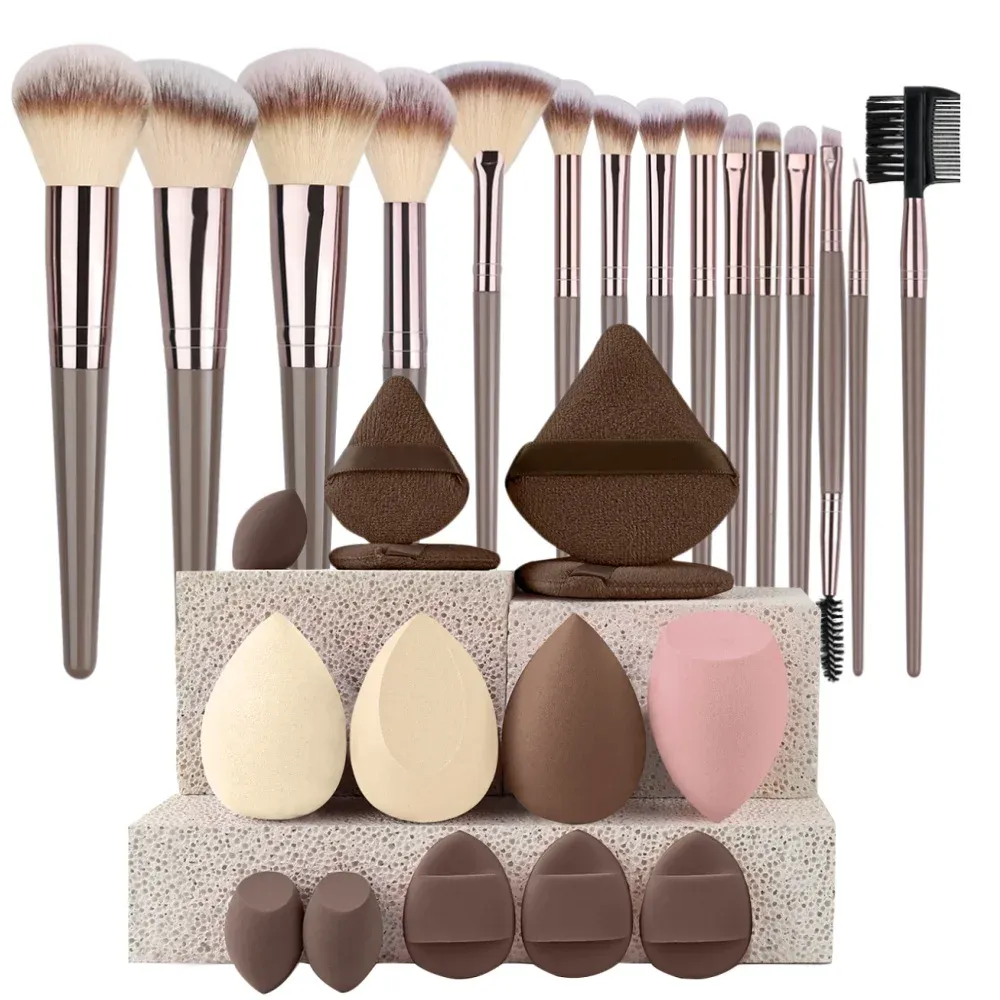 Ensemble de pinceaux de maquillage premium, doux et moelleux, pour fond de teint, fard à paupières et blush, 3 à 20 pièces 20