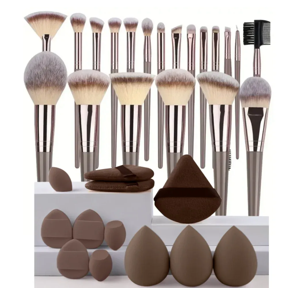 Ensemble de pinceaux de maquillage premium, doux et moelleux, pour fond de teint, fard à paupières et blush, 3 à 20 pièces 18