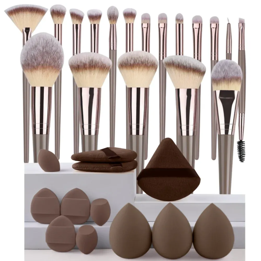 Ensemble de pinceaux de maquillage premium, doux et moelleux, pour fond de teint, fard à paupières et blush, 3 à 20 pièces 17