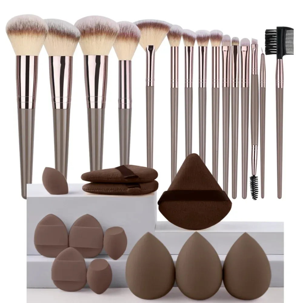 Ensemble de pinceaux de maquillage premium, doux et moelleux, pour fond de teint, fard à paupières et blush, 3 à 20 pièces 16