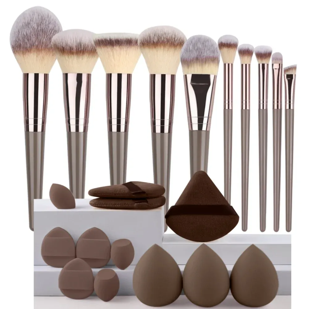 Ensemble de pinceaux de maquillage premium, doux et moelleux, pour fond de teint, fard à paupières et blush, 3 à 20 pièces 15