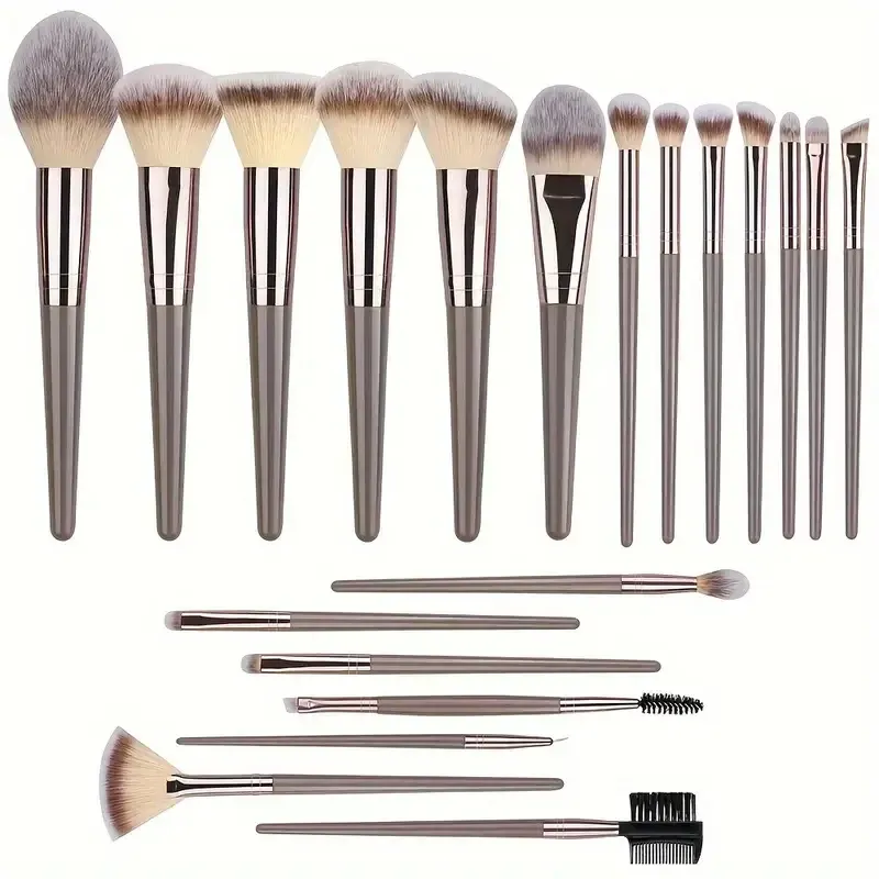Ensemble de pinceaux de maquillage premium, doux et moelleux, pour fond de teint, fard à paupières et blush, 3 à 20 pièces 14
