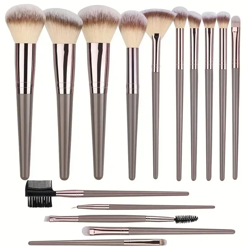 Ensemble de pinceaux de maquillage premium, doux et moelleux, pour fond de teint, fard à paupières et blush, 3 à 20 pièces 12
