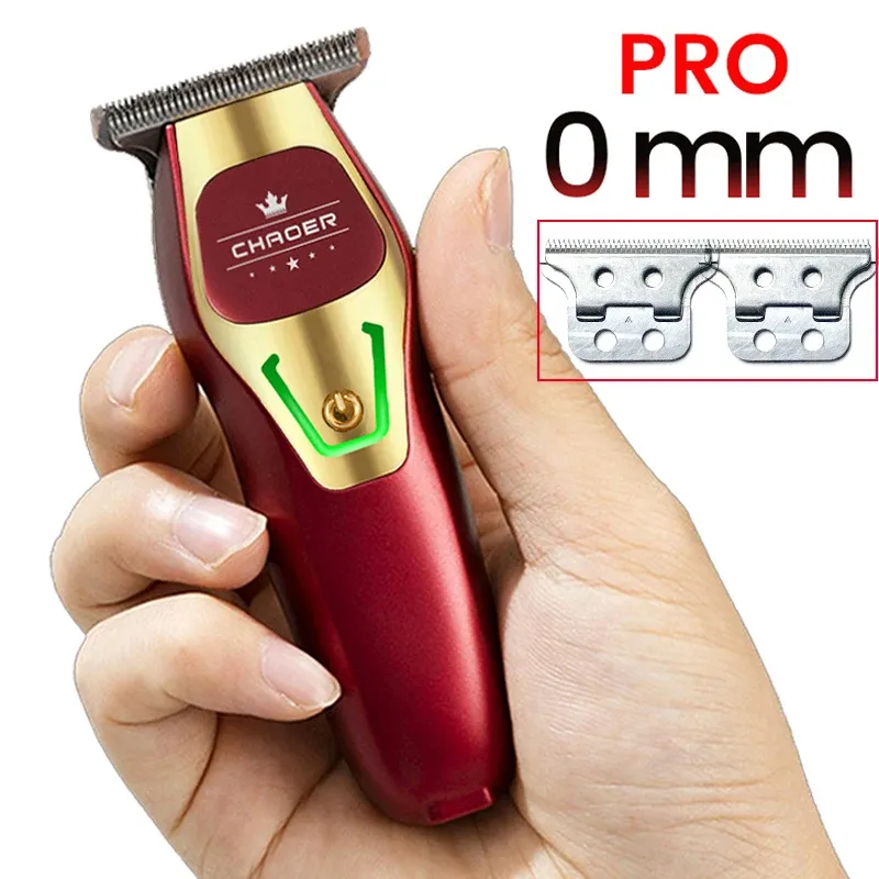Tondeuse à cheveux professionnelle pour homme, rechargeable, lame électrique 0 mm, tondeuse à barbe et rasoir