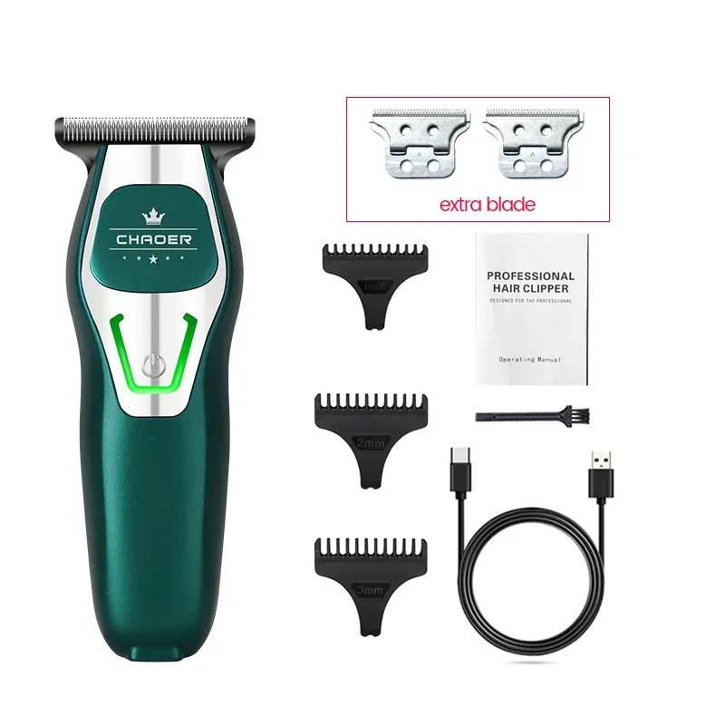 Tondeuse à cheveux professionnelle pour homme, rechargeable, lame électrique 0 mm, tondeuse à barbe et rasoir 12