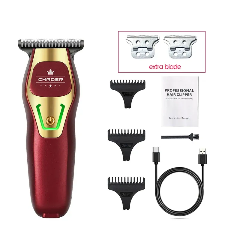 Tondeuse à cheveux professionnelle pour homme, rechargeable, lame électrique 0 mm, tondeuse à barbe et rasoir 7