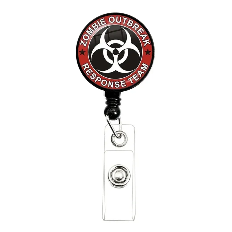 Enrouleur de badge rétractable, détail du porte-badge