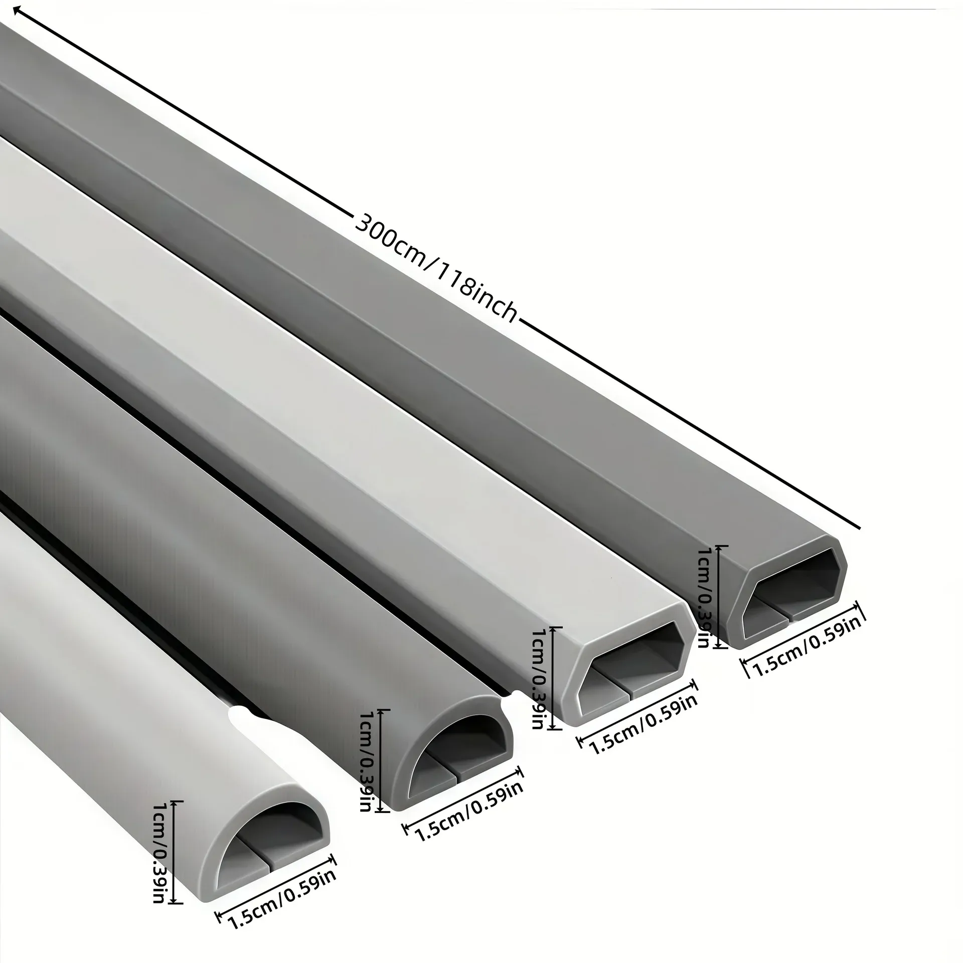 Bande de gestion de câbles auto-adhésive en PVC, 1/3 m, bande de protection décorative pour câbles, à installer sur murs et sols, 1 pièce 2
