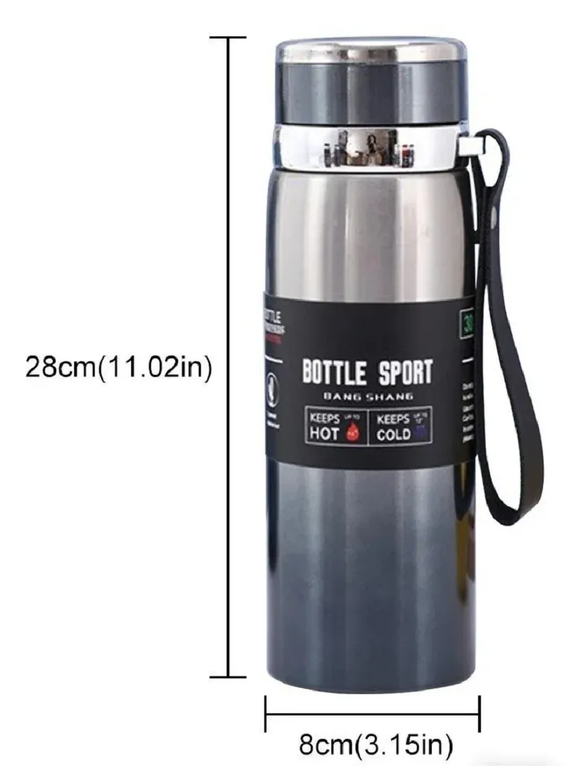 Bouteille thermos en acier inoxydable 1 L, isotherme, pour eau, thé et café 6