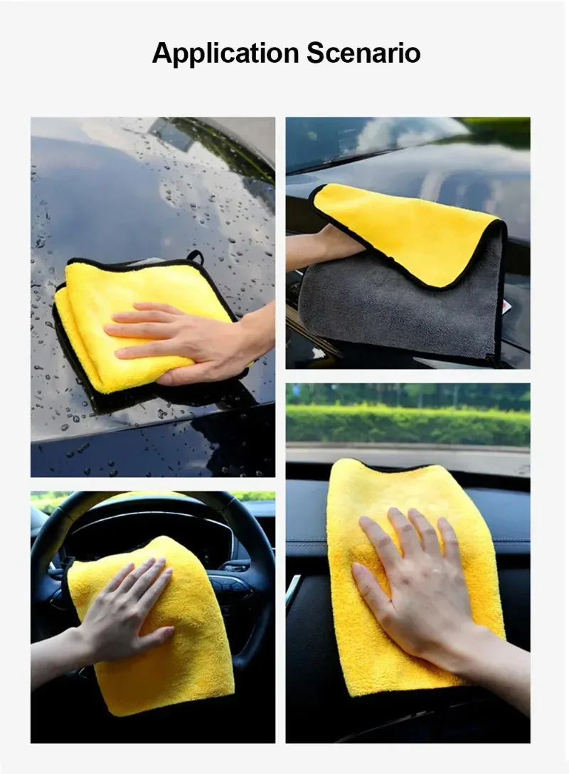 Serviette de lavage microfibre jaune, vue détaillée