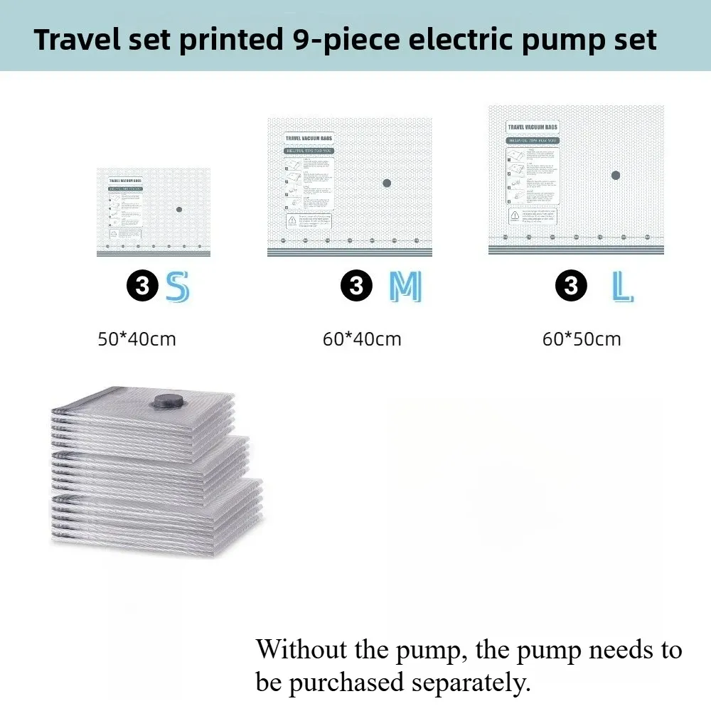 Sacs de rangement sous vide avec pompe électrique, sacs de compression durables pour gagner de la place, idéaux pour vêtements, couvertures et voyages 7