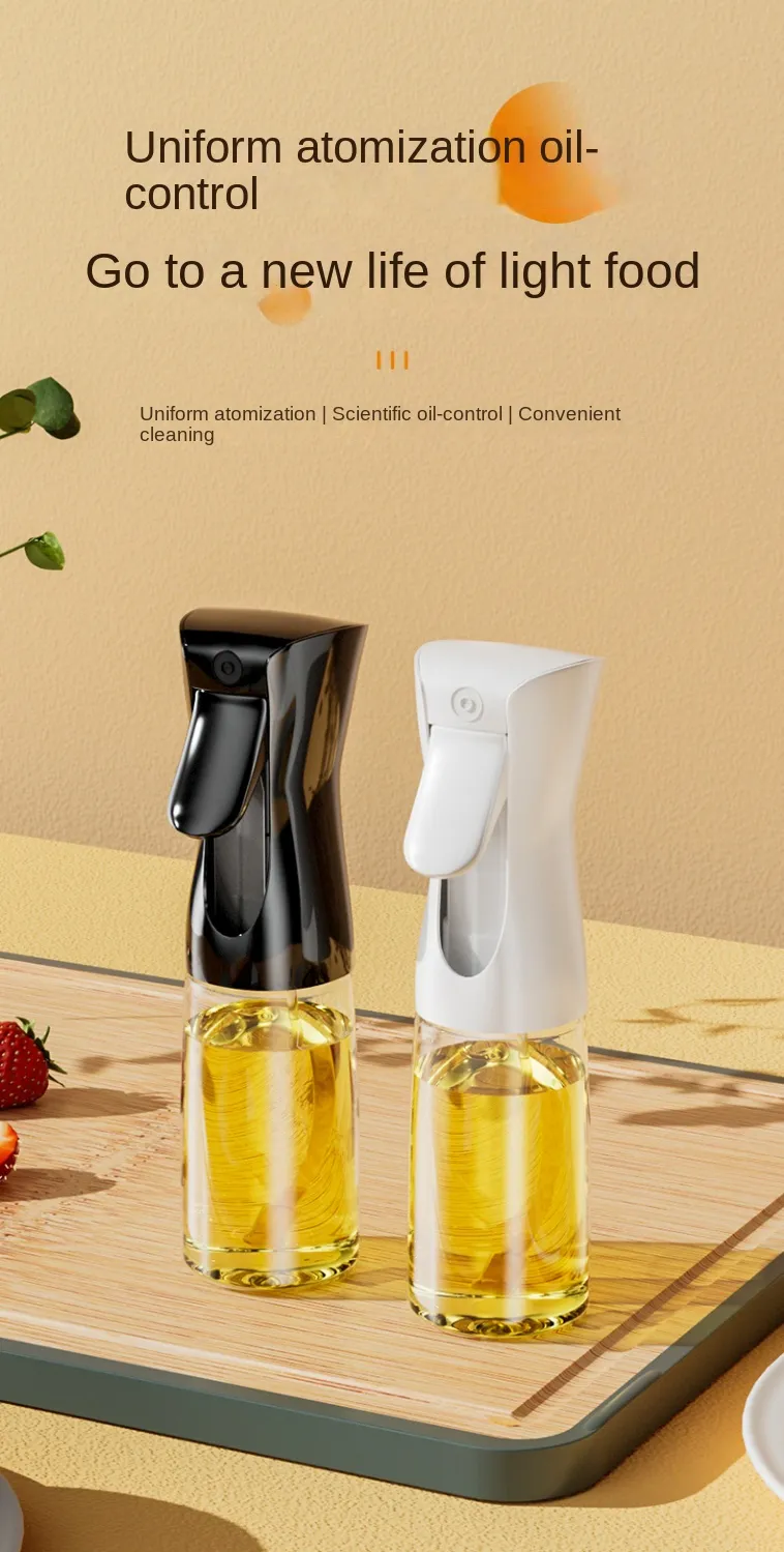 Bouteille pulvérisateur d'huile d'olive en situation de cuisine