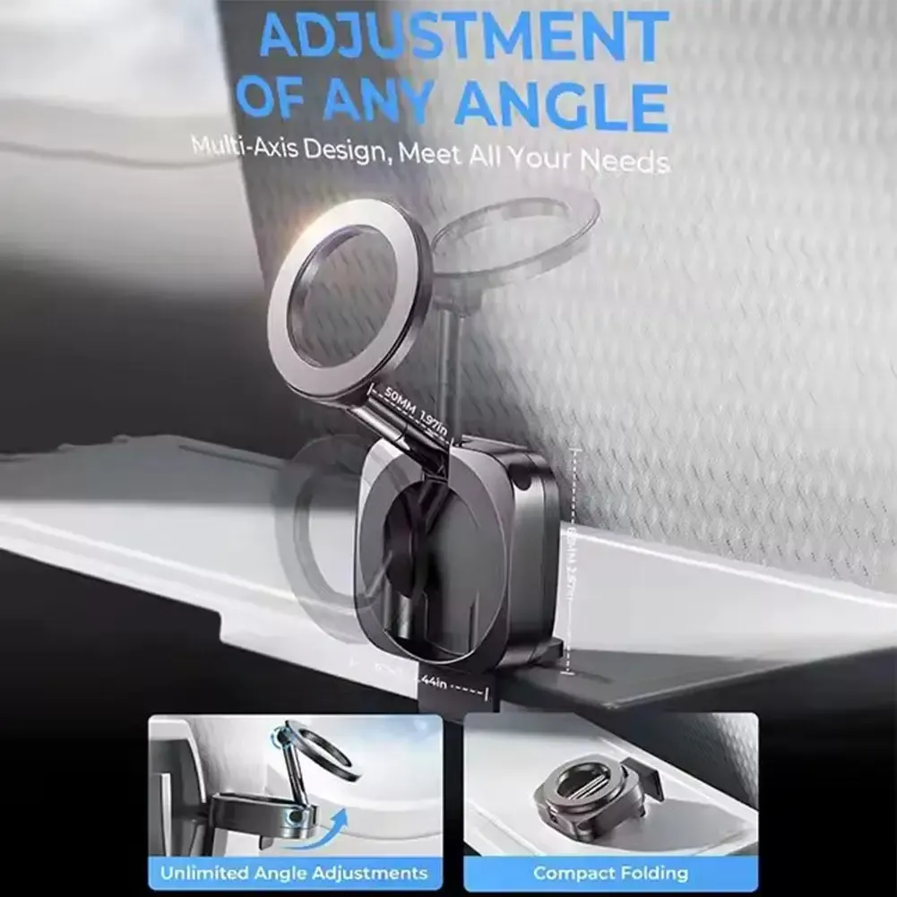 Support de téléphone MagSafe pliable à 360° pour tableau de bord de voiture, compatible iPhone 17, 16 et 15 4