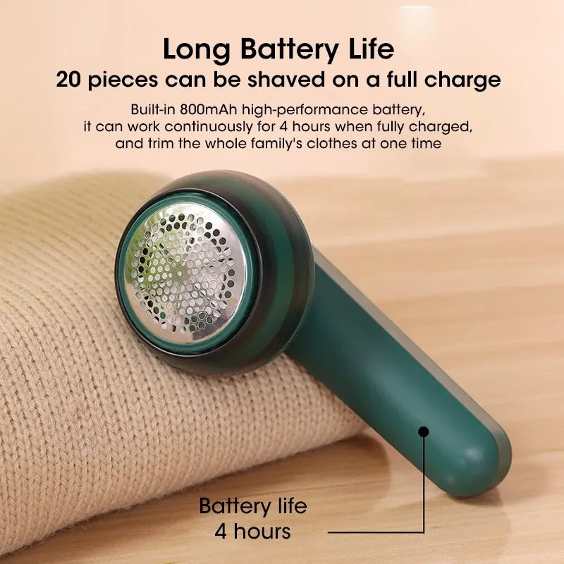 Rasoir anti-bouloches électrique pour vêtements, tondeuse à peluches rechargeable USB, portable, avec lames amovibles et poignée 3