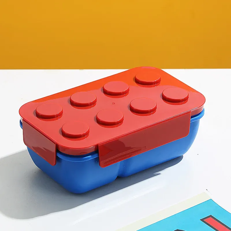 Boîte à déjeuner créative scellée avec blocs de construction colorés, boîte Bento pour enfants et étudiants, boîte à salade de fruits portable pour pique-nique en plein air 10