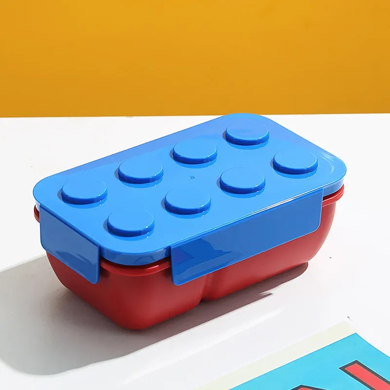 Boîte à déjeuner créative scellée avec blocs de construction colorés, boîte Bento pour enfants et étudiants, boîte à salade de fruits portable pour pique-nique en plein air 12