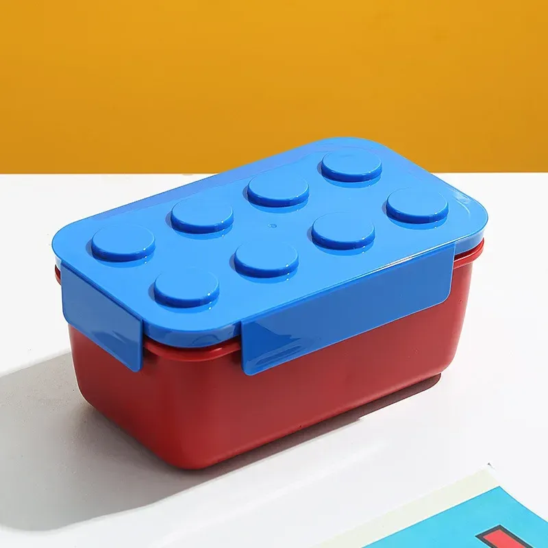 Boîte à déjeuner créative scellée avec blocs de construction colorés, boîte Bento pour enfants et étudiants, boîte à salade de fruits portable pour pique-nique en plein air 8