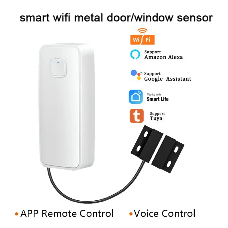 Capteur magnétique intelligent WiFi pour porte et fenêtre, alarme de sécurité domestique antivol