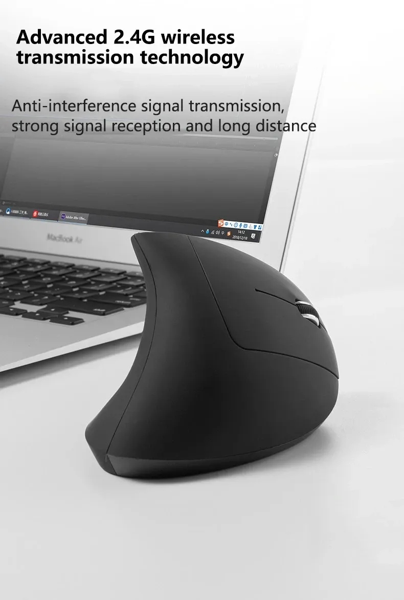 Souris verticale ergonomique, utilisation au bureau