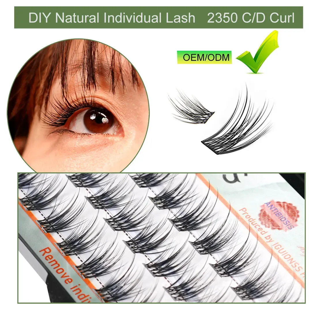 Bouquets de Cils DIY – Extensions de Cils Individuels Naturels Effet Wispy, Courbure C/D – IGUIONSS 2