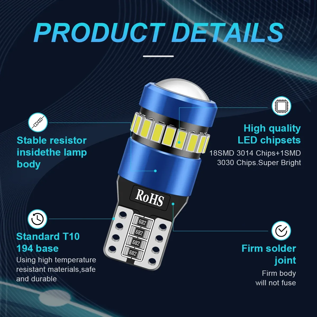 Ampoules LED T10 en situation